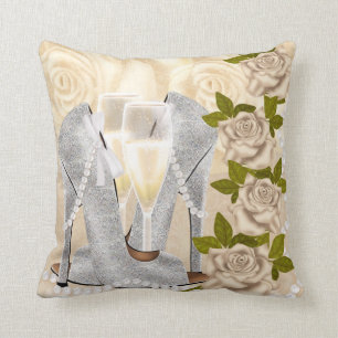 Shoes, Roses, Pearls And Champagne Throw Pillow