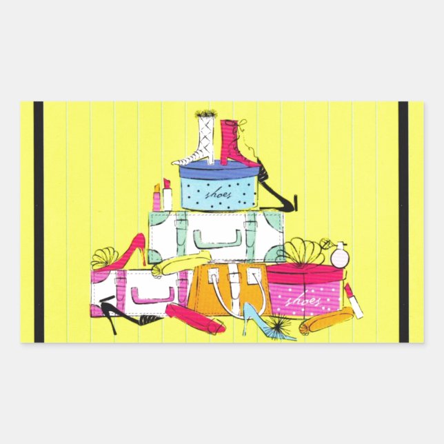 Shoes Shoes Shoes & Luggage Cute Colourful Design Sticker (Front)