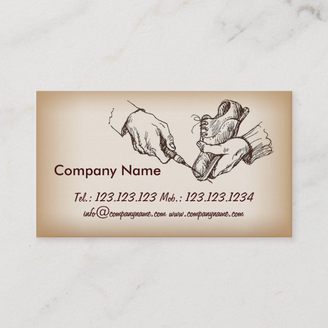 Shoes Shop Manager Shoemaker Repairman Business Card (Front)