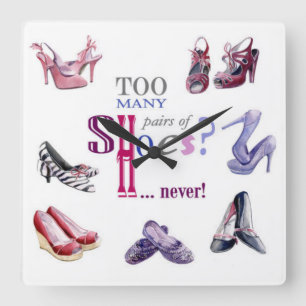 Shoes Square Wall Clock