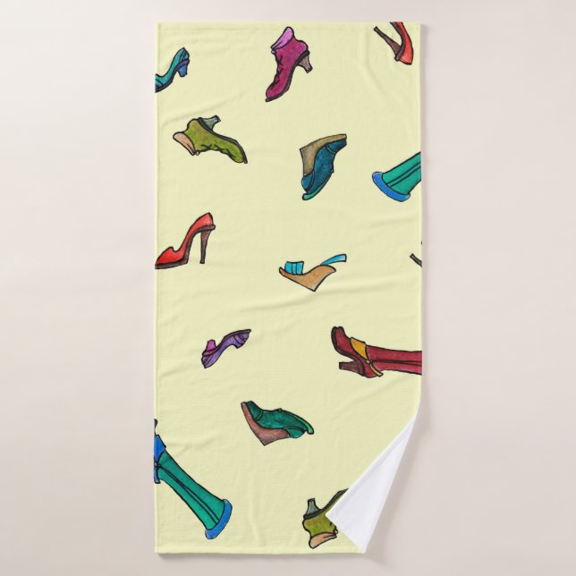 Shoes watercolor seamless pattern bath towel (Bath Towel)