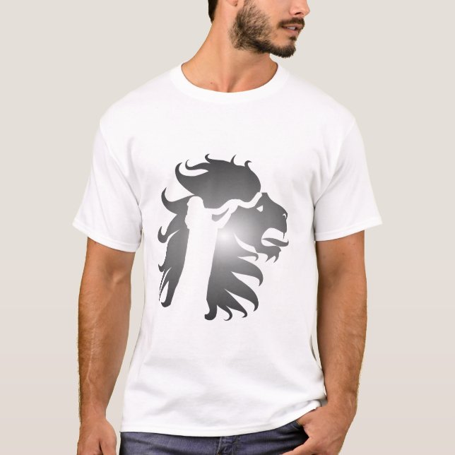 Shofar in the Lion of Judah T-Shirt (Front)