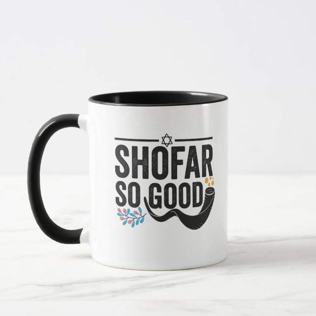 Shofar So good Funny Jewish Hanukkah Holiday Gift Mug (Left)