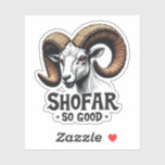 Shofar so good Jewish Goat Hanukkah Lovers<br><div class="desc">Hanukkah humour, shofar, Jewish holiday, goat graphic, Hanukkah 2024, festive Judaism, shofar pun, holiday goat, Jewish traditions, Hanukkah celebration, shofar design, holiday humour, Jewish fun</div>