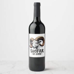 Shofar so good Jewish Goat Hanukkah Lovers Wine Label