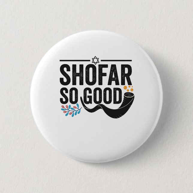 Shofar So Good Jewish Ram Hanukkah  2 Inch Round Button (Front)
