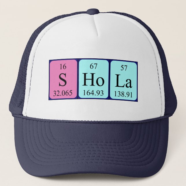 Shola periodic table name hat (Front)