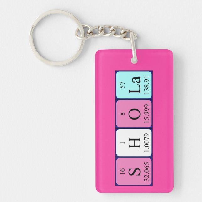 Shola periodic table name keyring (Front)