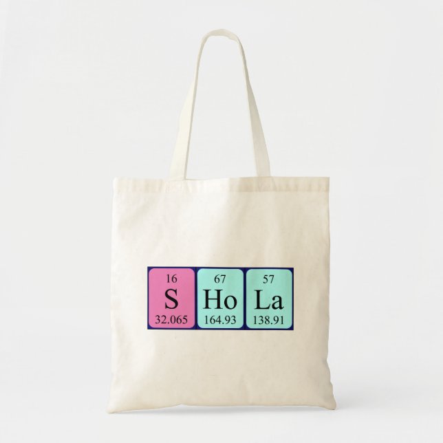 Shola periodic table name tote bag (Front)