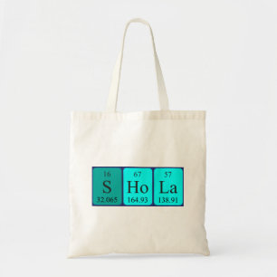 Shola periodic table name tote bag