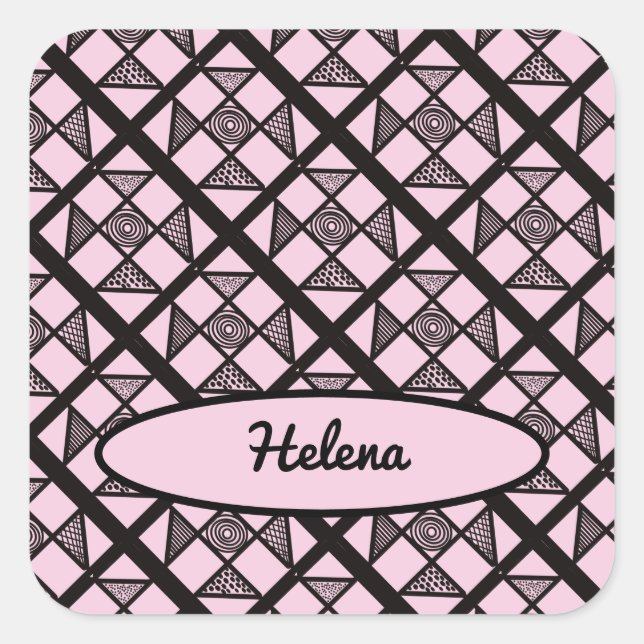 Shoo Fly Patchwork Quilt Square Sticker (Front)