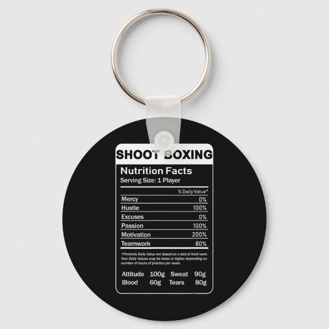 Shoot Boxing Nutrition Facts  Keychain (Front)