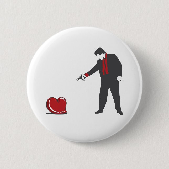 Shoot Down Love 2 Inch Round Button (Front)