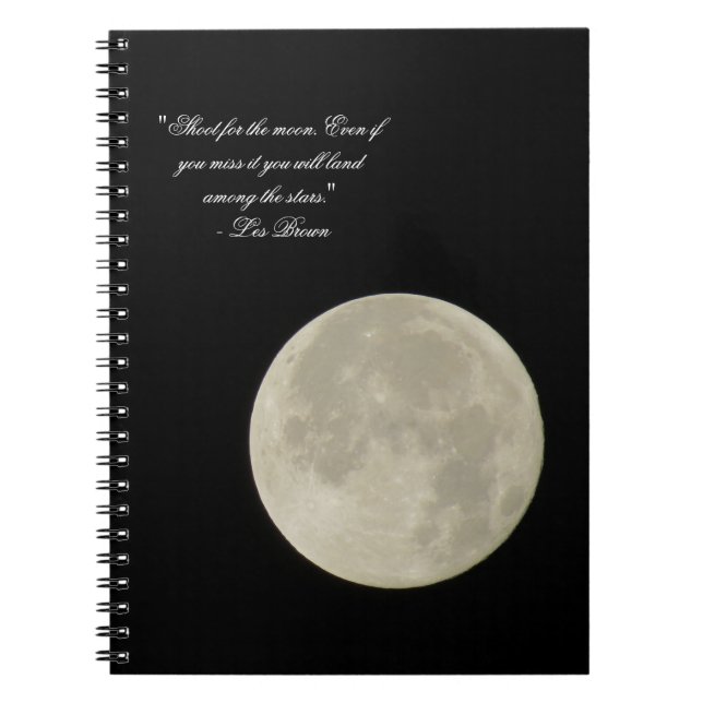 Shoot for the moon full moon photo pocket moleskin notebook (Front)