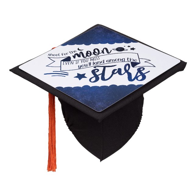 Shoot for the Moon Graduation Cap Topper (Angled)
