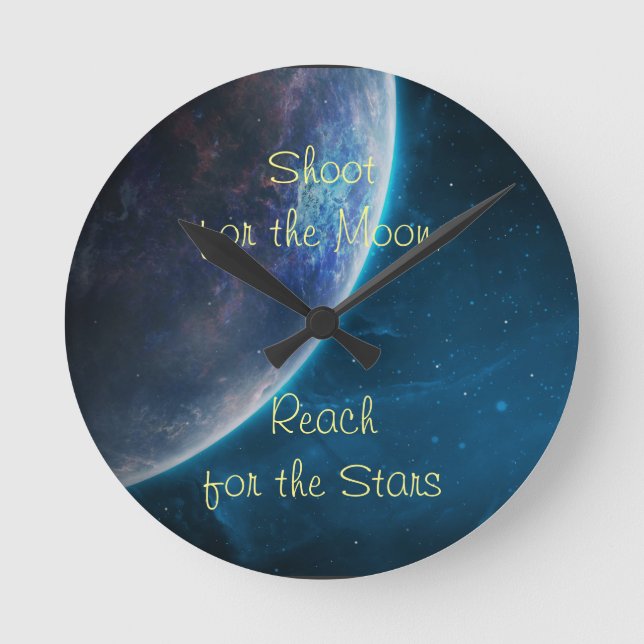 Shoot for the Moon  Round Clock (Front)