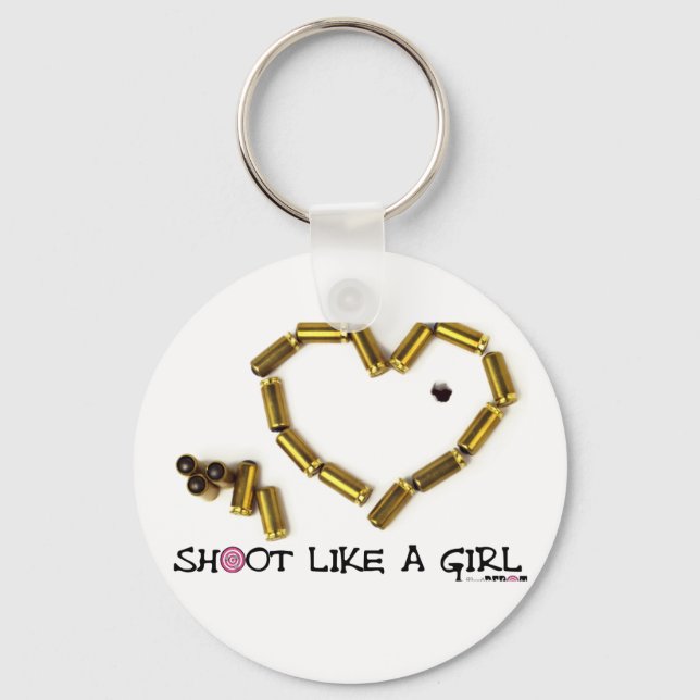 Shoot Like A Girl Keychain (Front)
