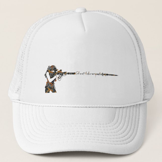 Shoot Like A Girl  Trucker Hat (Front)