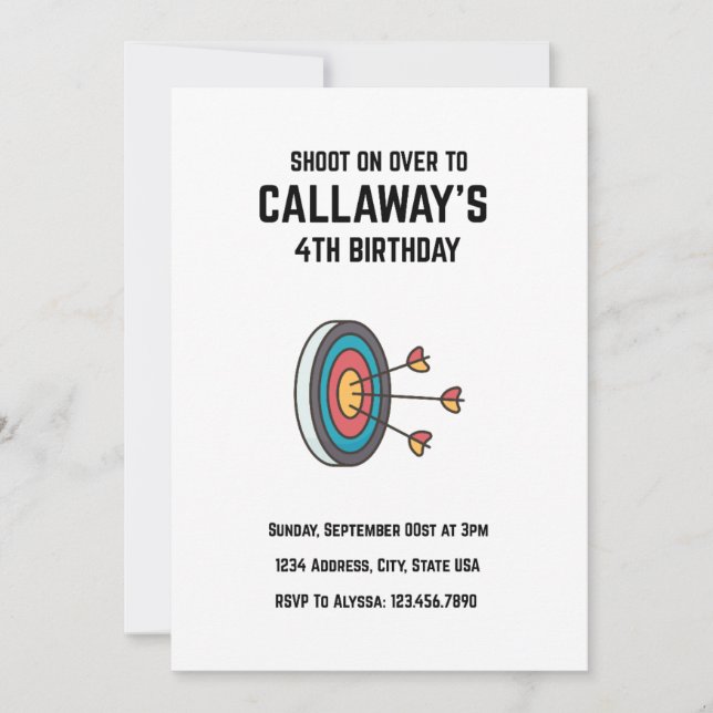 Shoot On Over To Birthday Invite (Front)