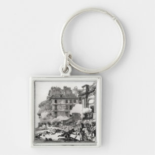 Shoot-out before St. Roch church in Paris Keychain