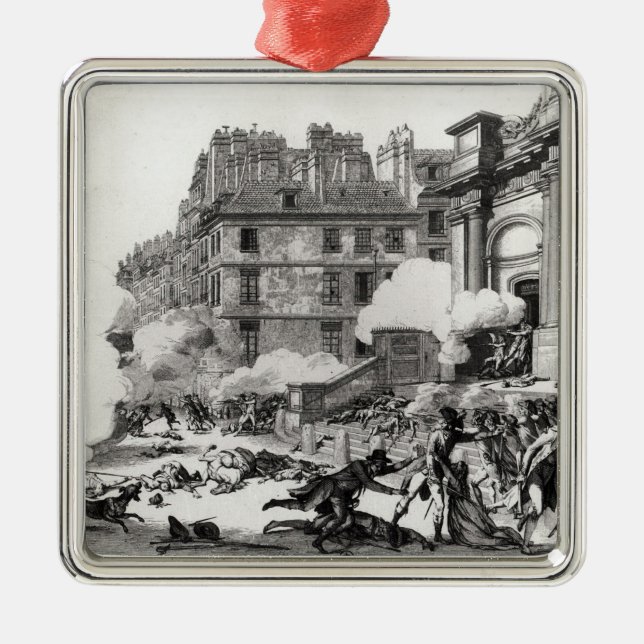 Shoot-out before St. Roch church in Paris Metal Ornament (Front)