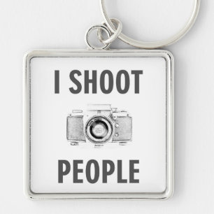 shoot people funny text photo camera photographer keychain