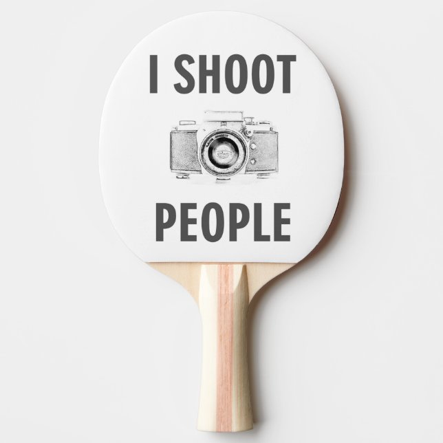 shoot people funny text photo camera photographer ping pong paddle (Front)
