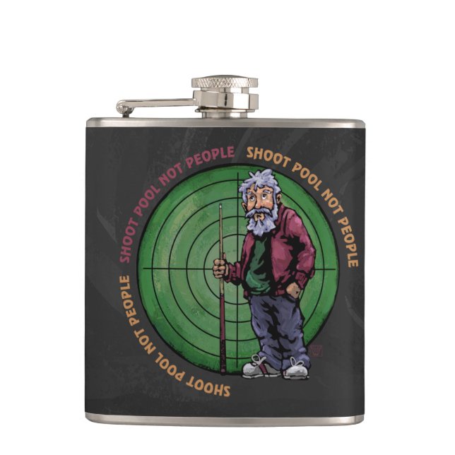 Shoot pool Not People Hip Flask (Front)