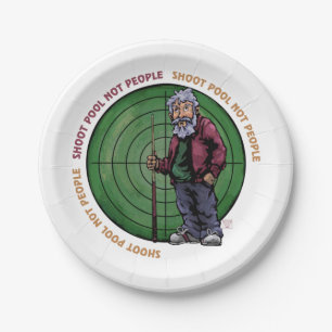 Shoot pool Not People Paper Plate