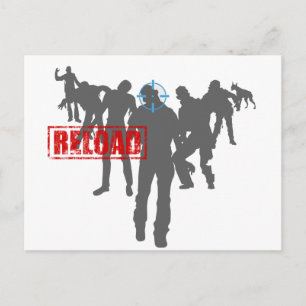 Shoot The Zombies - Shotgun Reload Game Gamer Postcard