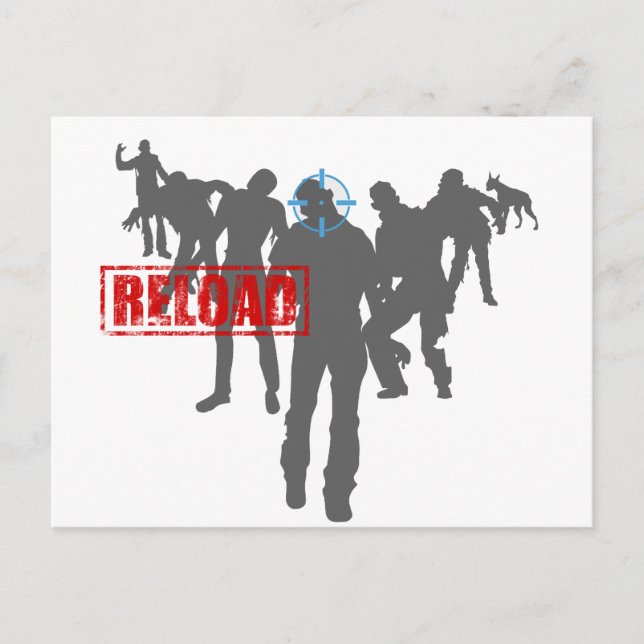 Shoot The Zombies - Shotgun Reload Game Gamer Postcard (Front)