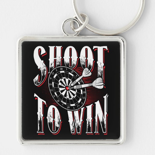 Shoot to Win - Dart Player Premium Keychain (Front)