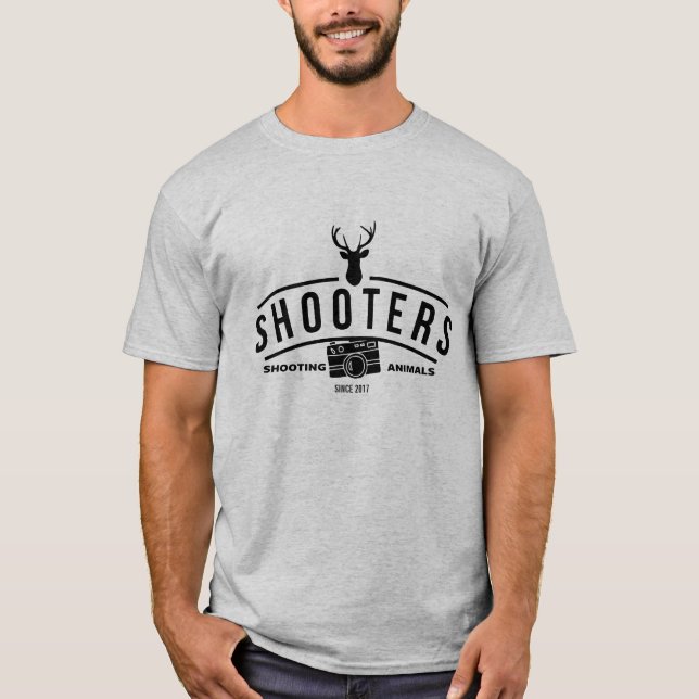 Shooters- Funny Photographer Design T-Shirt (Front)