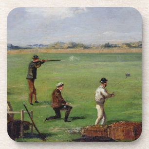 Shooting (oil on paper) coaster