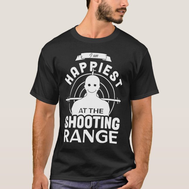 Shooting Range Happiest Long Range Shooting Target T-Shirt (Front)