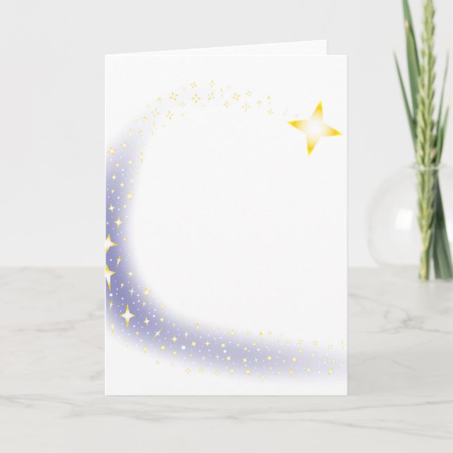 Shooting Star Background Holiday Card (Front)