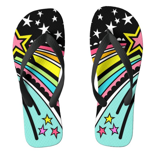 Shooting Star Flip Flops Beach Footwear (Footbed)