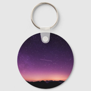 Shooting star in sky keychain
