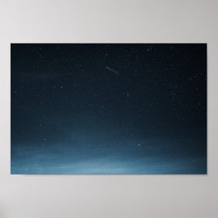 Shooting star in the night sky over Greenland Poster