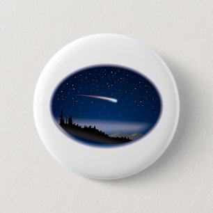 Shooting Star Over Night Landscape 2 Inch Round Button