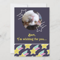 Shooting Star Pattern Customizable Birthday Card