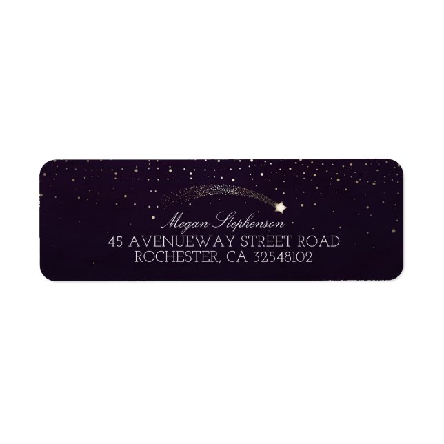 Shooting Star Plum Purple Starry Night Wedding (Front)