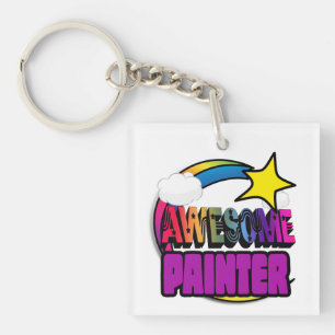 Shooting Star Rainbow Awesome Painter Keychain