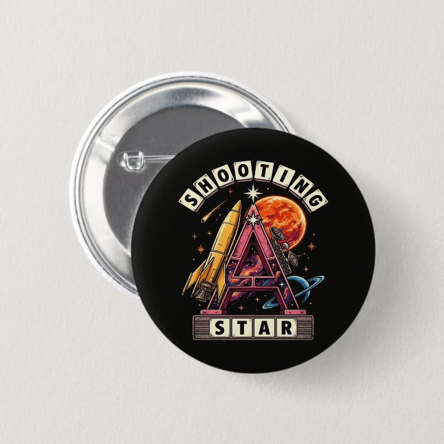 Shooting Star Space 2 Inch Round Button (Front & Back)