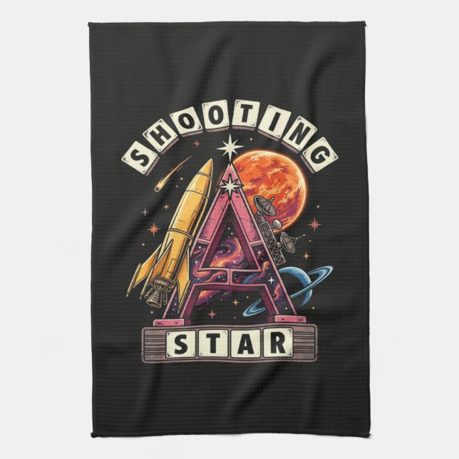 Shooting Star Space Kitchen Towel (Vertical)