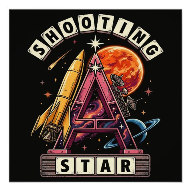 Shooting Star Space Poster (Front)