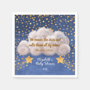 Shooting Star Twin Baby Shower Backdrop Napkin