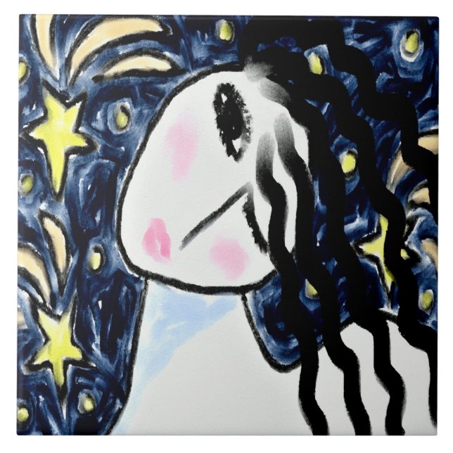 Shooting Stars Abstract Digital Painting Tile (Front)