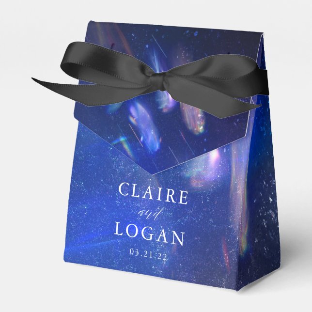 Shooting Stars Celestial Galaxy Wedding Favor Box (Front Side)