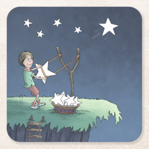 Shooting Stars - Creating Wishes Square Paper Coas Coaster